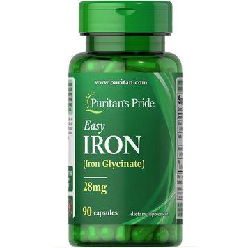 Гліцинат Заліза Easy Iron 28мг (Iron Glycinate) - 90 капсул 100-60-6282109-20 фото
