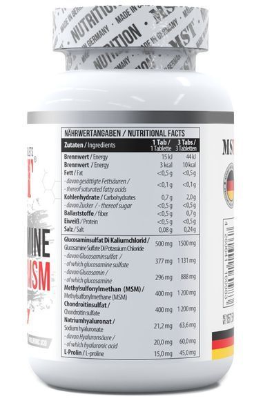 MST&reg; Glucosamine Chondroitin + MSM with Hyaluronic Acid - 90 tabs