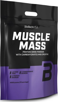 Гейнер з Вуглеводами та Креатином Muscle Mass - 4000 г 09061-03 фото