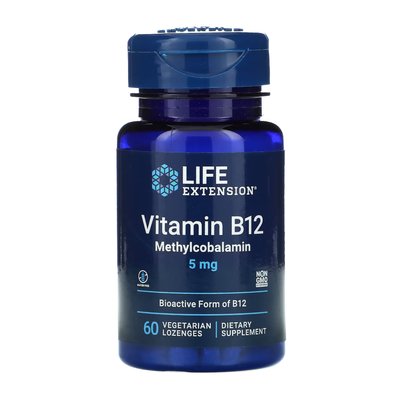 Вітамін Б-12 Vitamin B12 Methylcobalamin 5мг - 60 льодяників 2022-10-1892 фото