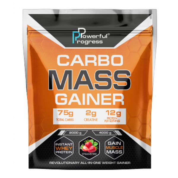 Гейнер Высокоефективный Carbo Mass Gainer - 4000г Клубника 100-18-6768848-20 фото