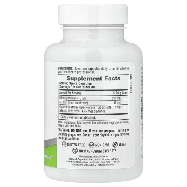 DIM (Diindolylmethane) with Sunflower Lecithin 200 mg - 60 capsules
