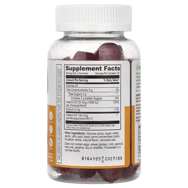Vitamin D-3 plus Vitamin K-2 - 60 chewable tablets