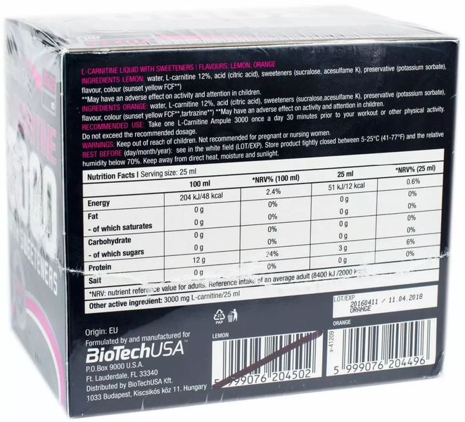 L-Carnitine Ampule 3000 (20 x 25 ml)