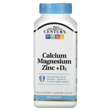 Calcium, Magnesium and Zinc plus Vitamin D-3 - 250 tablets