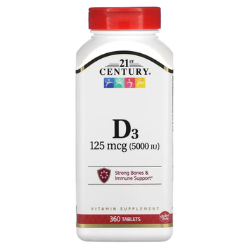 Vitamin D-3 with Calcium 125 mcg (5000 IU) - 360 tablets