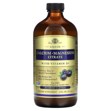 Liquid Magnesium and Calcium Citrate with Vitamin D3 Calcium Magnesium Citrate - 473 ml