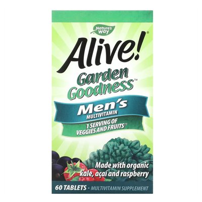 Вітаміни для Чоловіків з Натуральними Фруктами та Овочами Alive Organic Garden Goodness Men - 60 таб 2022-10-1042 фото