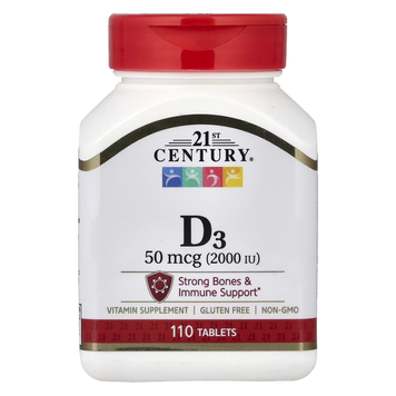 Vitamin D-3 with Calcium 50 mcg (2000 IU) - 110 tablets