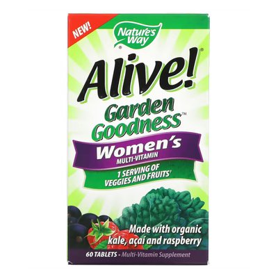 Витамины для Мужчин с Натуральными Фруктами и Овощами Alive Organic Garden Goodness Women - 60 таб 2022-10-1043 фото