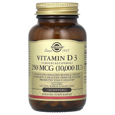 Вітамін Д-3 (холекальциферол) Vitamin D3 250мкг (10 000МО) - 120 софтгель 100-68-6954216-20 фото