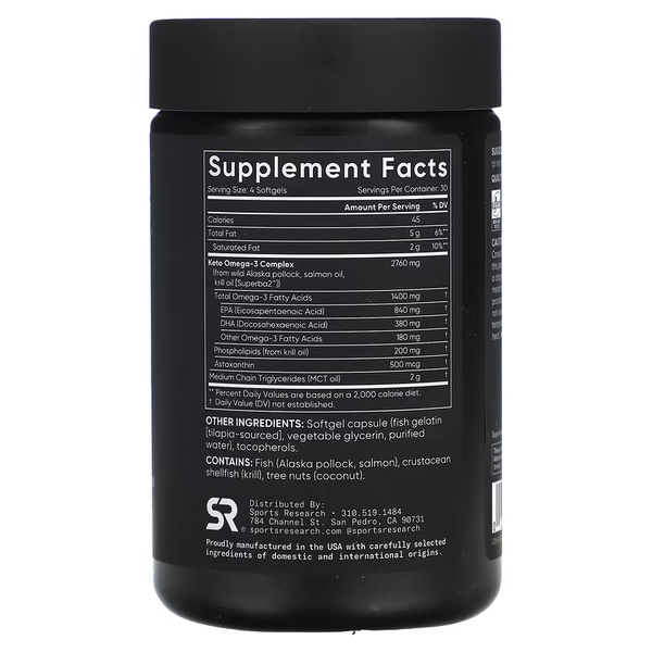 Keto Complex Omega-3 with MCT Oil 1400 mg - 120 softgels