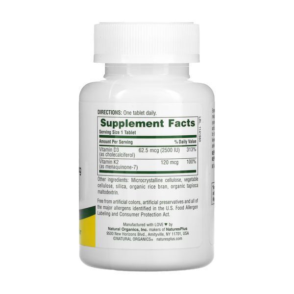 Вітамін D3 та K2 Vit D3 K2 2500 IU 62.5/120 мкг- 90 таб 2023-10-2366 фото