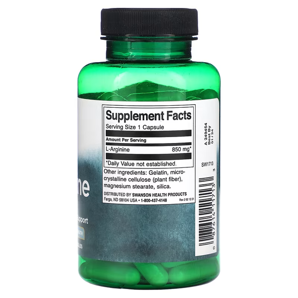 Л-Аргінін L-Arginine Maximum Strenght 850 мг - 90 капсул 100-48-7269021-20 фото