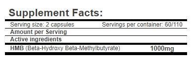 HMB (Hydroxymethylbutyrate) 1000 mg - 120 veg. capsules