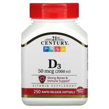 Vitamin D-3 Rapid Release 50 mcg (2000 IU) - 250 softgels