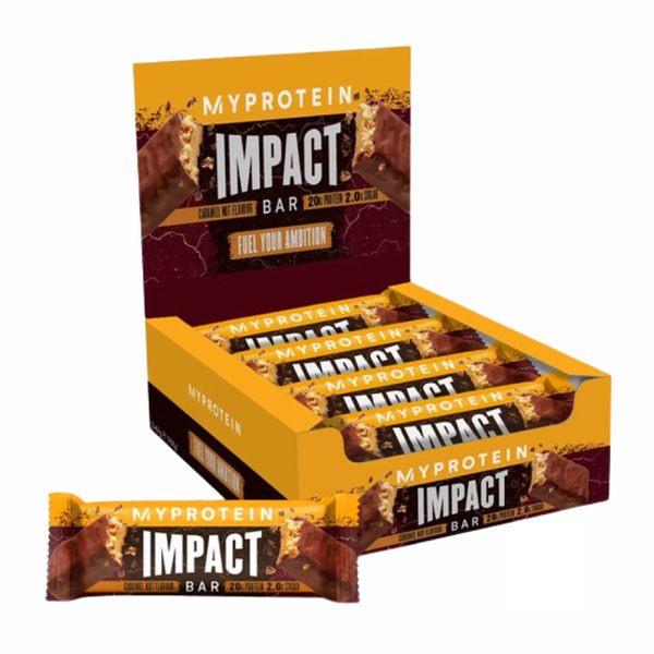 Протеїнові батончики Impact Protein Bar - 12x64г Карамель з Горіхами 2022-09-0051 фото