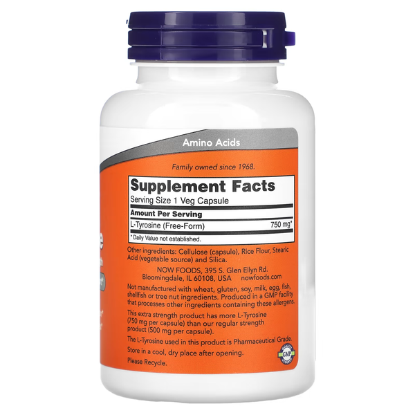 NOW L-Tyrosine 750 mg - 90 capsules