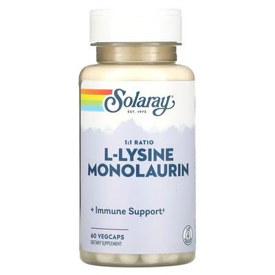 Лізин та Монолаурін L-Lysine Monolaurin 1:1 - 60 вег.капсул 2022-10-1033 фото