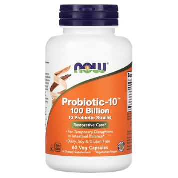 NOW Probiotic Blend Probiotic-10&trade; 100 Billion - 60 Capsules