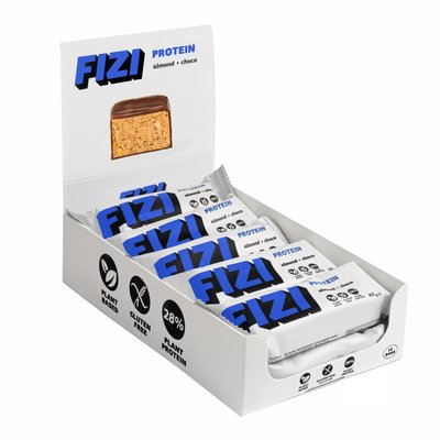 Протеиновые Батончики FIZI Protein Bar - 10х45г Миндаль - Шоколад 2022-10-0333 фото