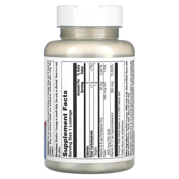 Vitamins B-6 B-12 and Folic Acid - 60 chewable tablets
