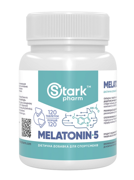 Мелатонін з Гліцином Stark Melatonin 5мг - 120 таб 100-61-9851471-20 фото