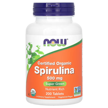 Certified Organic Spirulina Org Spirulina 500mg - 200 tabs