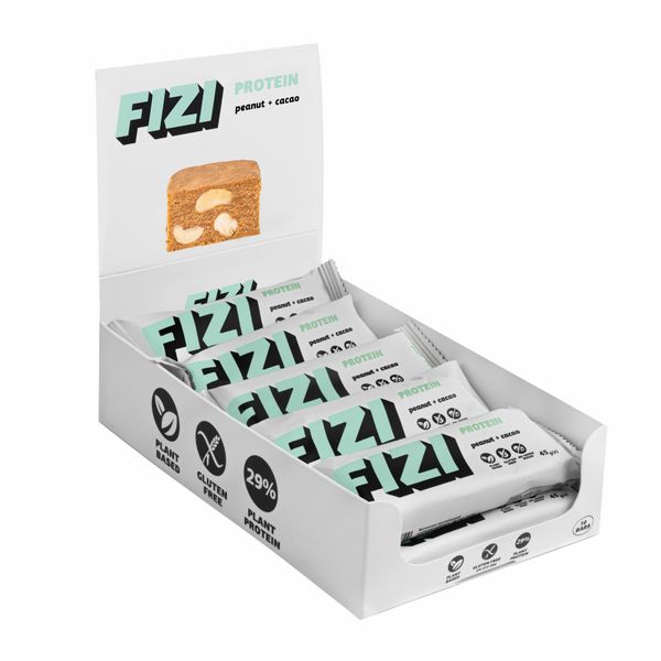 Протеиновые батончики FIZI Protein Bar - 10х45г Арахис-Какао 2022-10-0335 фото