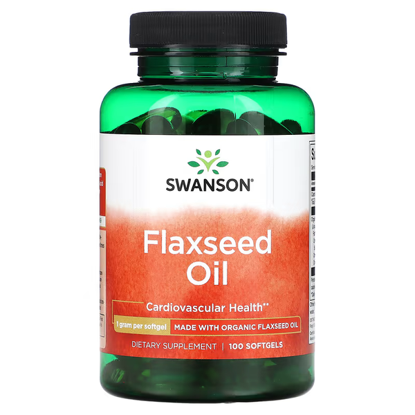 Олія насіння льону Flaxseed Oil 1г - 100 капсул 100-94-5723878-20 фото