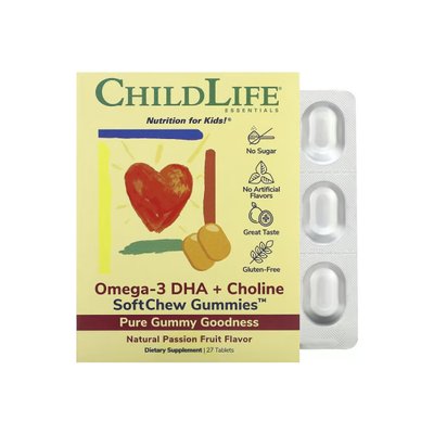 Omega-3 DHA + Choline - 27 tabs Natural Passion Fruit 2023-10-3715 фото