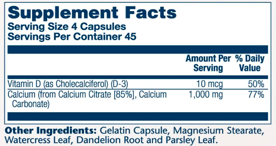 Цитрат Кальція з Вітаміном Д3 Calcium Citrate w/ D3 1000мг - 90 капсул 2022-10-2445 фото