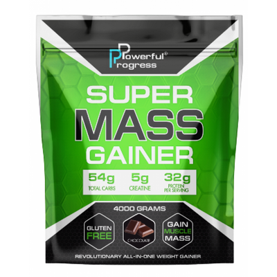 Высокобелковый Гейнер с Креатином Super Mass Gainer - 4000г Шоколад 100-34-9055240-20 фото