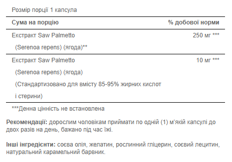 Екстракт Со Пальметто Saw Palmetto Extract - 90 софтгель 100-22-8345577-20 фото