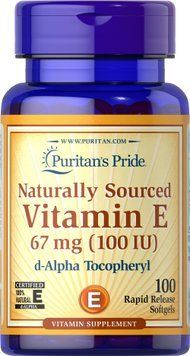Vitamin E 67 mg natural (100 IU) alpha tocopheryl (100 softgels)