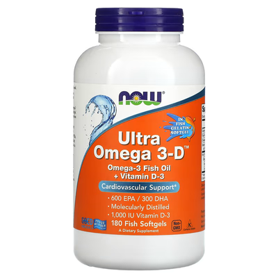 Концентрат Риб'ячого Жиру Ультра Омега 3 3 Вітаміном Д-3 Ultra Omega 3-D - 180 фіш софтгель 2022-10-0410 фото