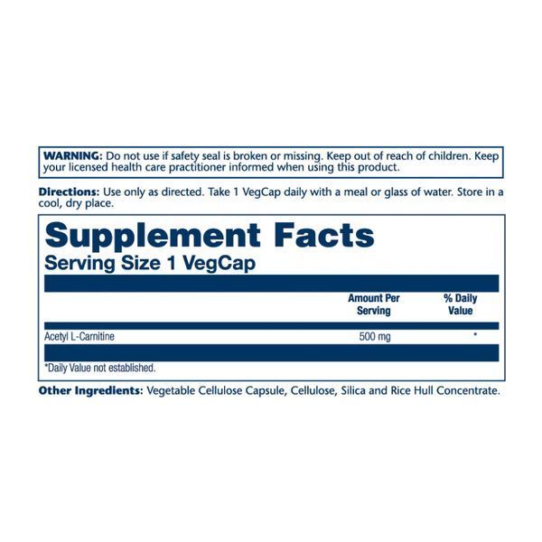 Acetyl L-Carnitine 500 mg - 30 vcaps