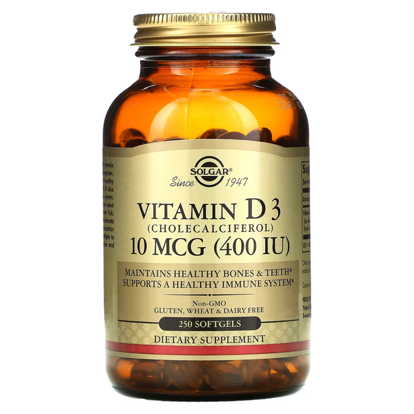 Вітамін Д3 Vitamin D3 (Холекальциферол) 10мкг (400 МО) - 250 софтгель 2022-10-2978 фото