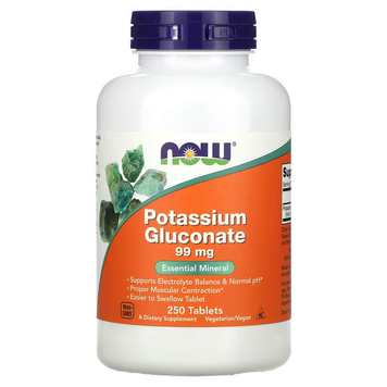 NOW Potassium Gluconate 99 mg - 250 tablets