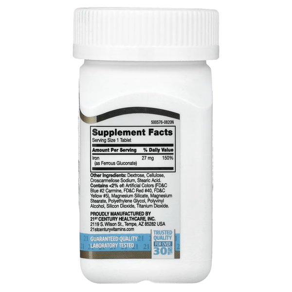 Ferrous Gluconate 27 mg - 110 tablets