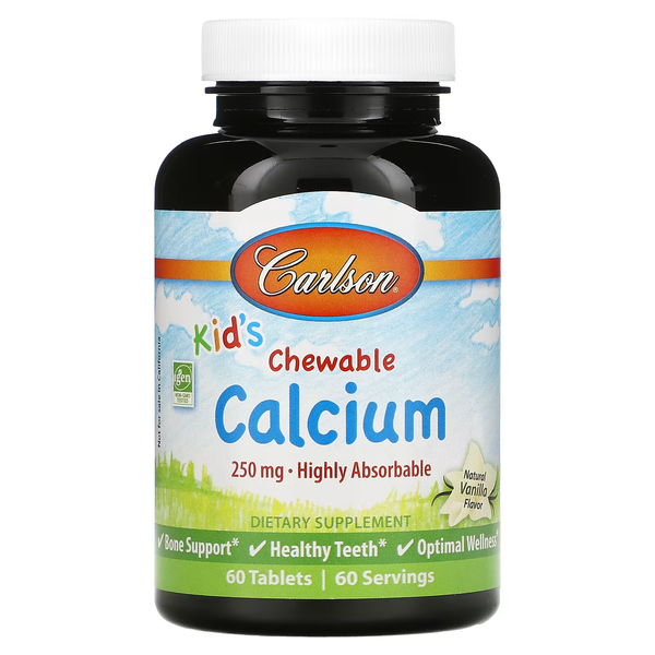 Кальцій для дітей Kids Chewable Calcium 250мг - 60 жувальних таб 2023-10-2204 фото