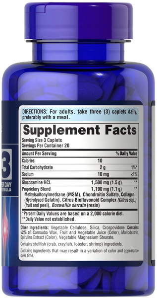 Glucosamine, Chondroitin & MSM (60 caplets)