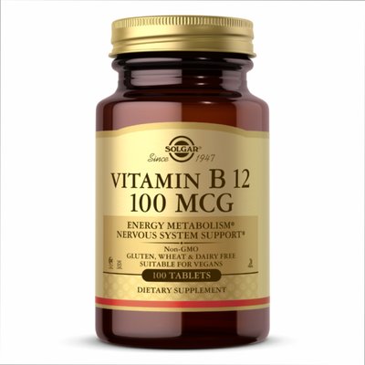 Вітамін В-12 Vitamin B12 100мкг - 100 Таб. 2022-10-0755 фото