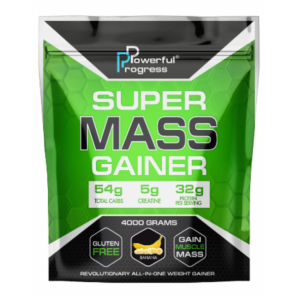 Високобілковий Гейнер з Креатином Super Mass Gainer - 4000г Банан 100-91-9374709-20 фото