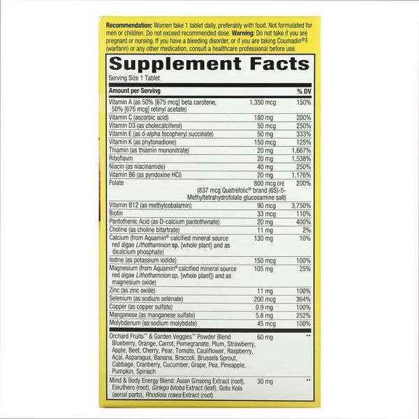 Multivitamins for women 50+ Once Daily Women 50+ Ultra - 60 tabs