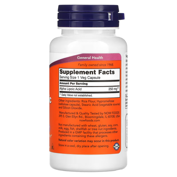 NOW Alpha Lipoic Acid 250 mg - 60 veg.capsules