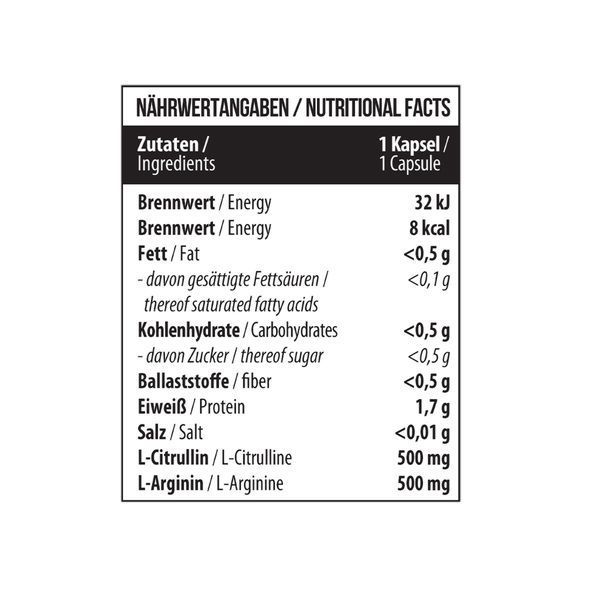 MST&reg; Amino Pump L-Citrulline L-Arginine Complex 500/500 mg - 60 capsules