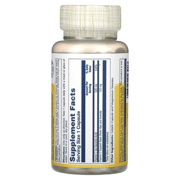 Вітамін С з Шипшиною та Ацеролою Vitamin C with Rose Hips & Acerola 500мг - 100 вег.капсул 2023-10-3152 фото