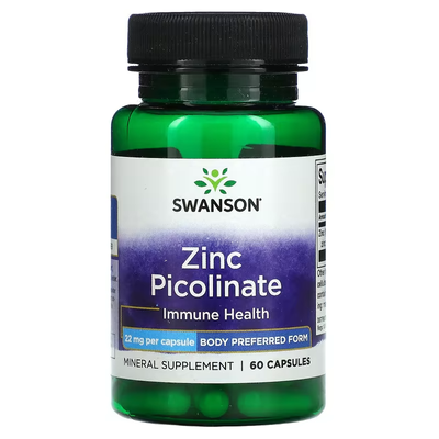 Цинк Піколінат Zinc Picolinate 22 мг - 60 капсул 100-98-2790940-20 фото