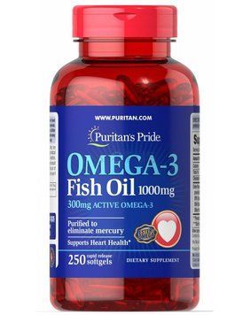 Рыбий жир Омега-3 Omega-3 300мг Fish Oil 1000мг - 250 софтгель 100-61-4909230-20 фото